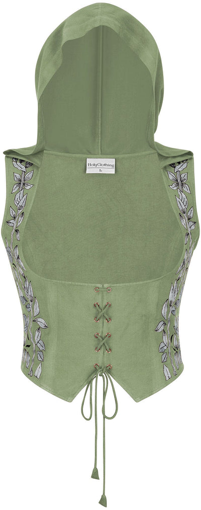 Tauriel Top Limited Edition Lemongrass Green Silver Embroidery