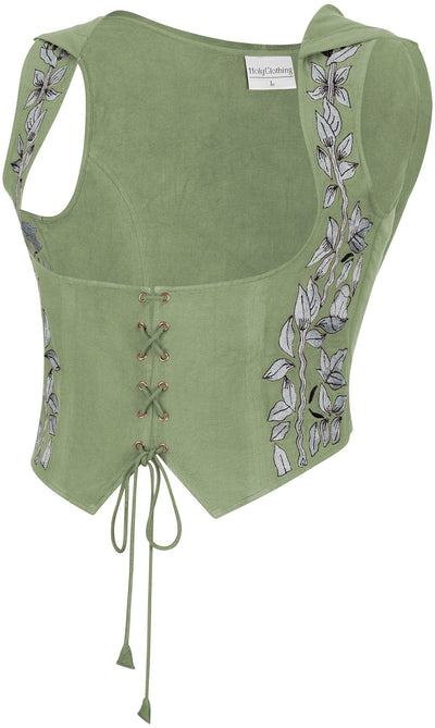 Tauriel Top Limited Edition Lemongrass Green Silver Embroidery