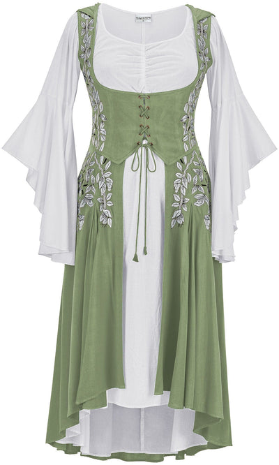 Tauriel Maxi Set Limited Edition Lemongrass Green Silver Embroidery