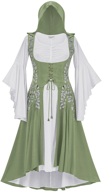 Tauriel Maxi Set Limited Edition Lemongrass Green Silver Embroidery