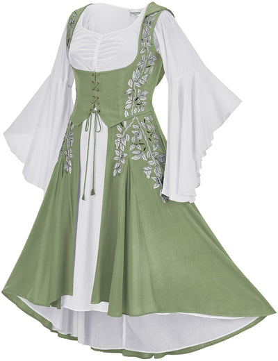 Tauriel Maxi Set Limited Edition Lemongrass Green Silver Embroidery